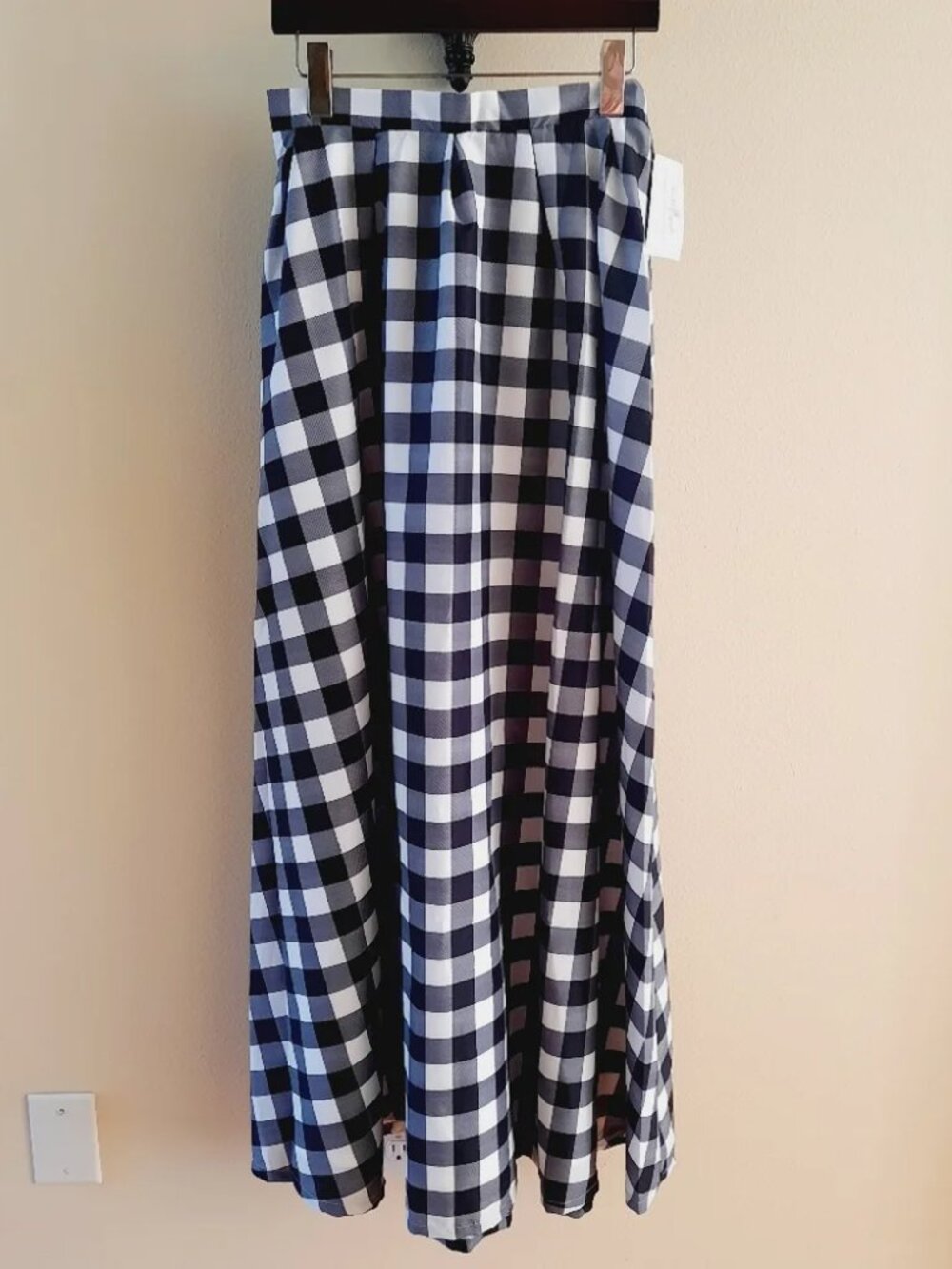 Shabby Apple Plaid Taffeta Maxi Skirt Size 8